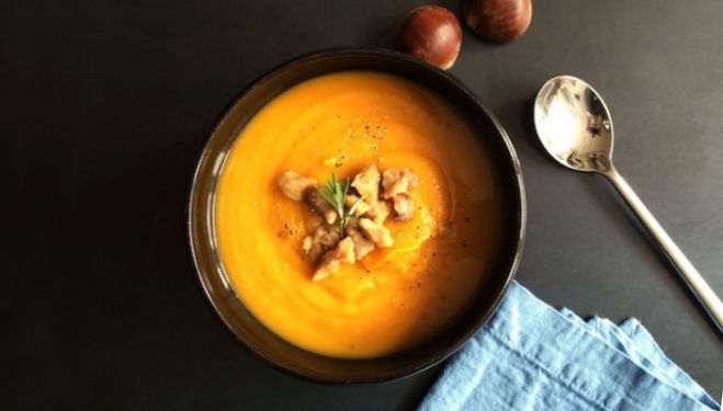 Stephanie Achar Recipe: Rosemary Butternut Squash Soup with Chestnuts