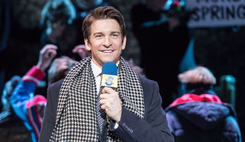 Andy Karl (Phil Connors) in Groundhog Day at The Old Vic. Photo by Manuel Harlan 
