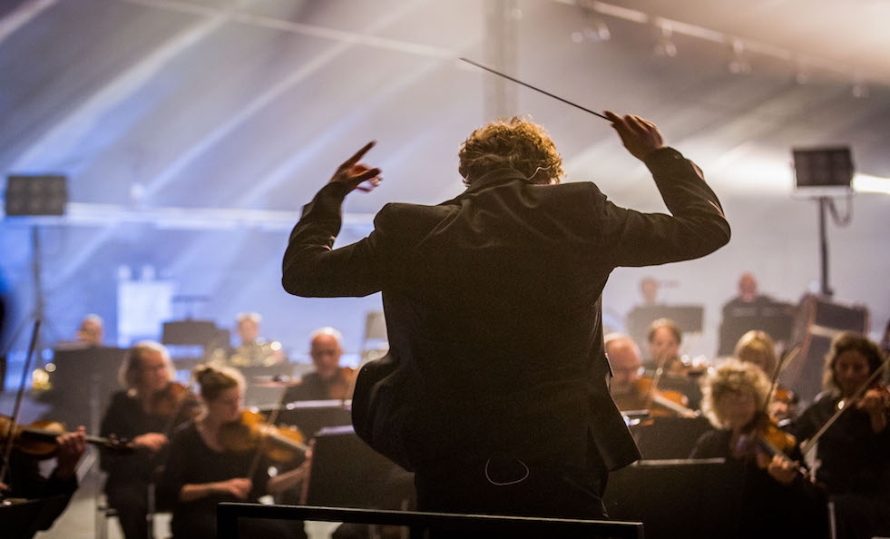 Thomas Søndergård conducting the National Orchestra of Wales. Photo: Guy Levy BBC 