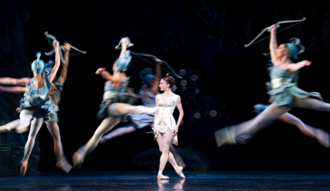 Marianela Nuñez and dancers of the Royal Ballet, Sylvia, photo Tristram Kenton