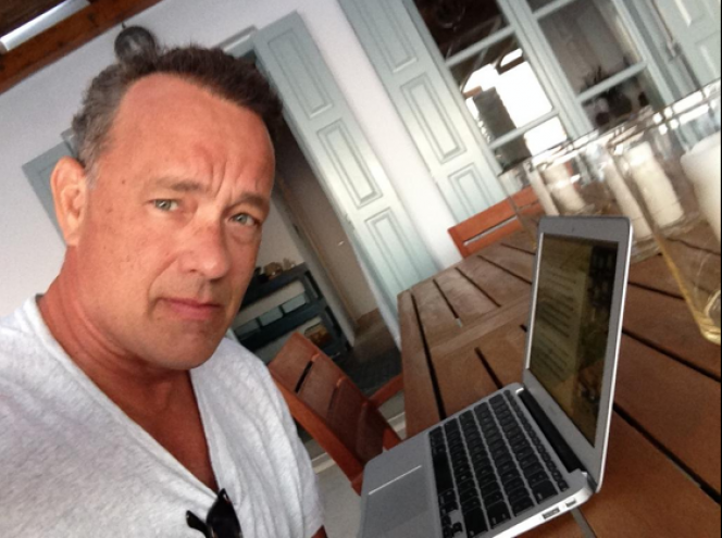 Tom Hanks checks out the iTunes chart on his Twitter feed