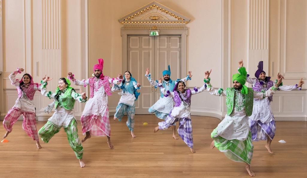 Bhangra dancers, Assembly Rooms, Edinburgh, Scotland, 2017. Commissioned by BBC One. Image: Martin Parr / Magnum Photos / Rocket Gallery