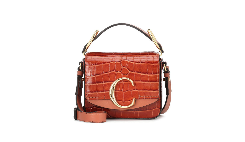 3. Chloé C mini croc-effect leather shoulder bag