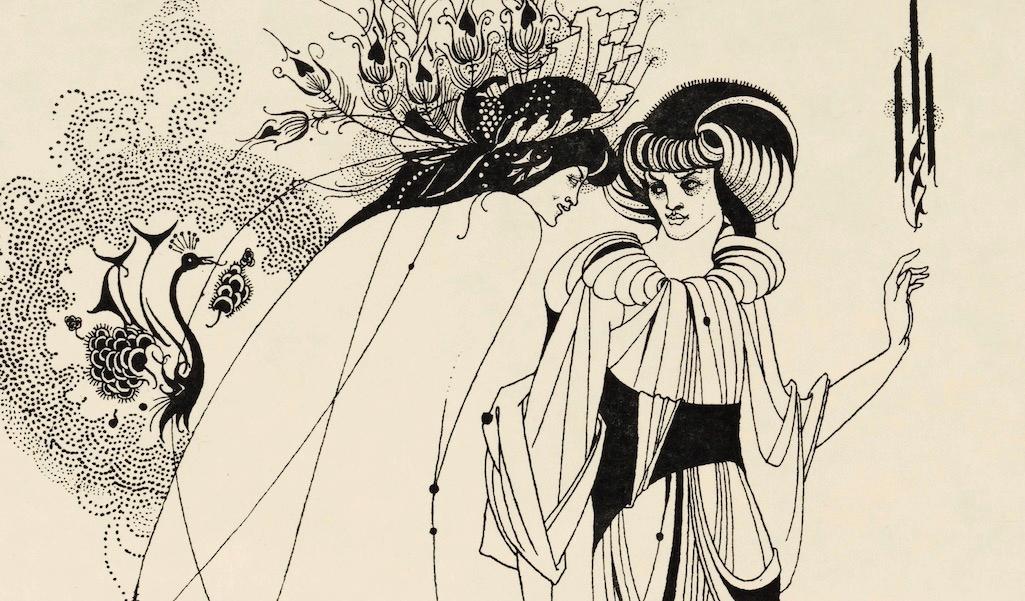 Illustration for Oscar Wilde’s Salome 1893 The Peacock Skirt Line block print on paper Stephen Calloway Photo: © Tate
