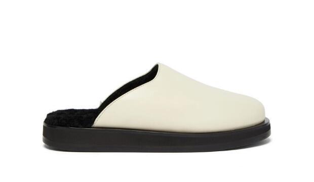 The Row Sabot backless shearling-lined leather loafers, £975