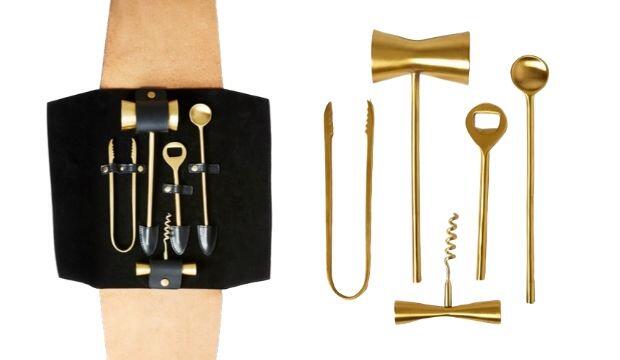 Nappa Dori Luxury Leather Bar Tool Kit, £120