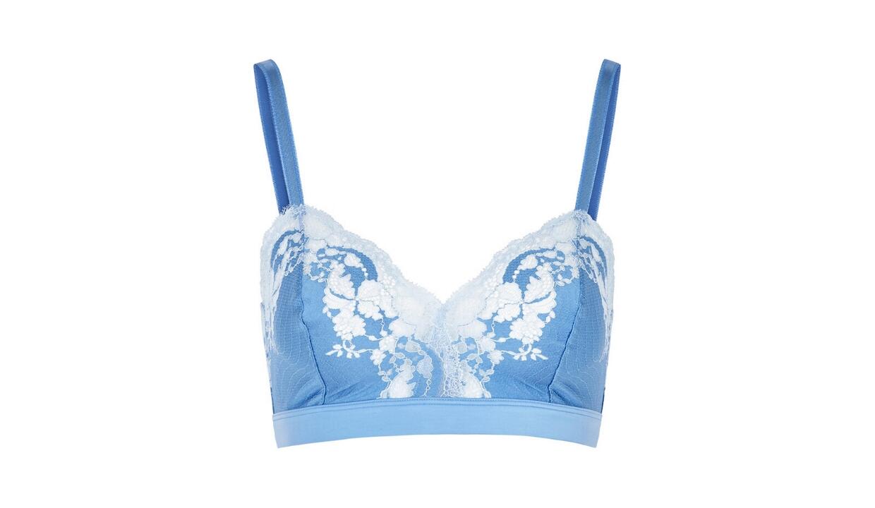 Wacoal Lace Affair blue soft-cup bra, £38