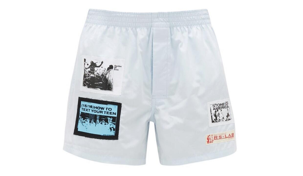 Raf Simons logo-patch cotton-poplin shorts, £293