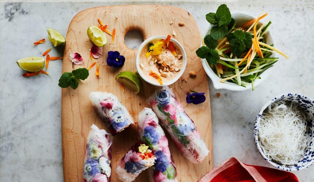 Market Garden Summer Rolls with Kimchi Mayonnaise - Daylesford Recipe