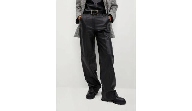 Mango straight-fit leather trousers, £179.99