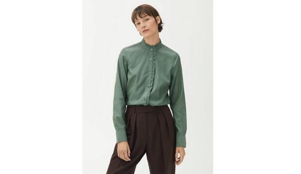Arket cupro-blend frill blouse, £59