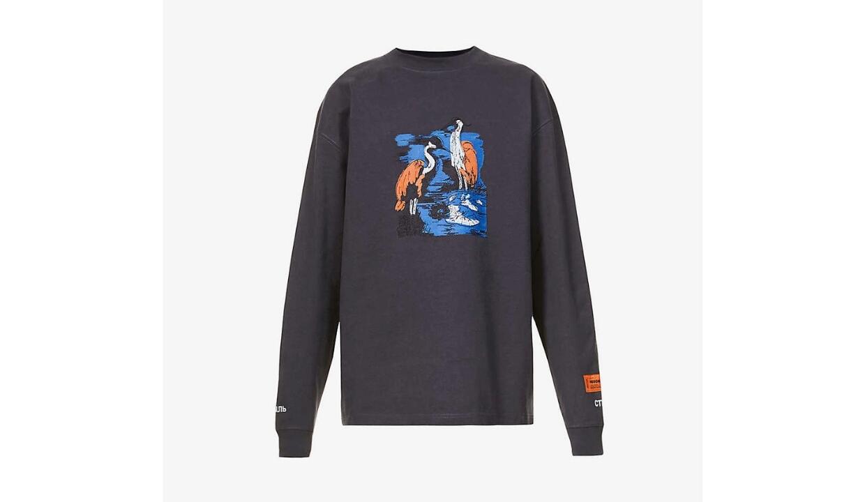 Heron Preston heron-print cotton jersey sweatshirt, £225