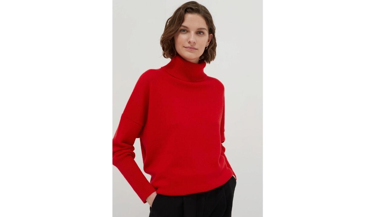 Chinti & Parker red cashmere rollneck sweater, £295
