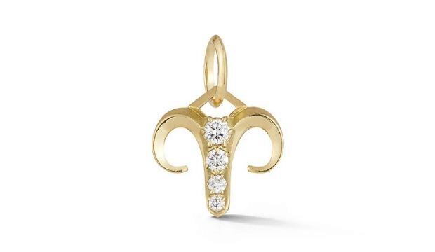 Jade Trau Aries Diamond and Gold Zodiac Charm, £1,290