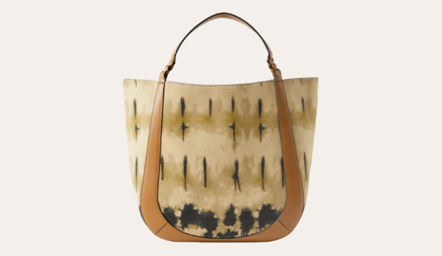 Albers leather-trimmed tie-dyed suede tote 