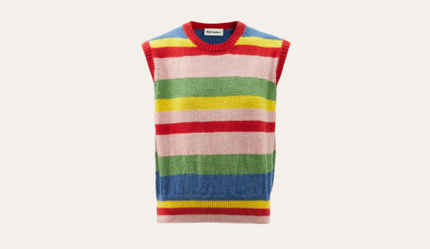 Blair striped lambswool sleeveless sweater 