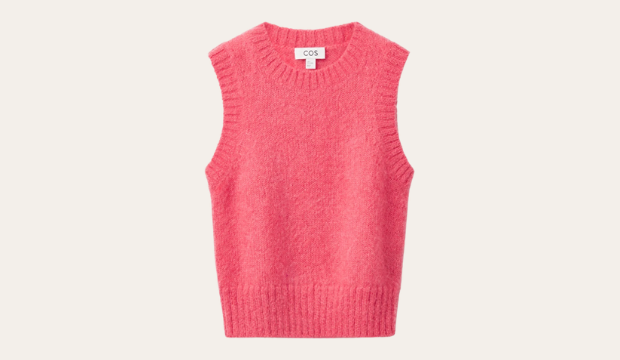 Mohair Knitted Cropped Vest 