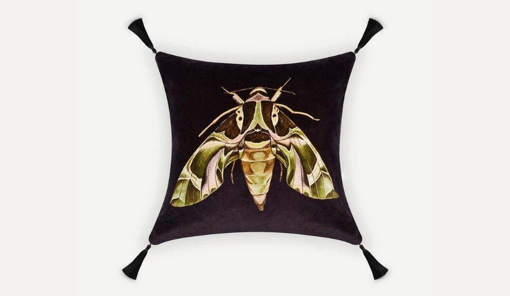 Moth Velvet Cushion