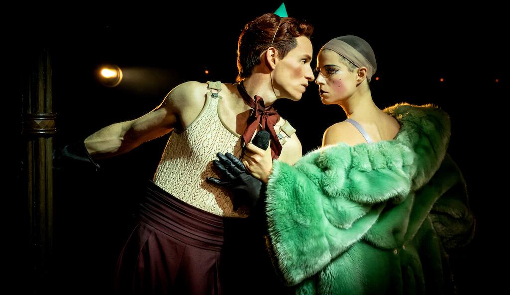 Cabaret at the Kit Kat Club. Eddie Redmayne 'The Emcee' and Jessie Buckley 'Sally Bowles'. Photo: Marc Brenner
