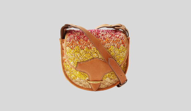 ISABEL MARANT Botsy raffia and leather cross-body bag | was £900 Now £720
