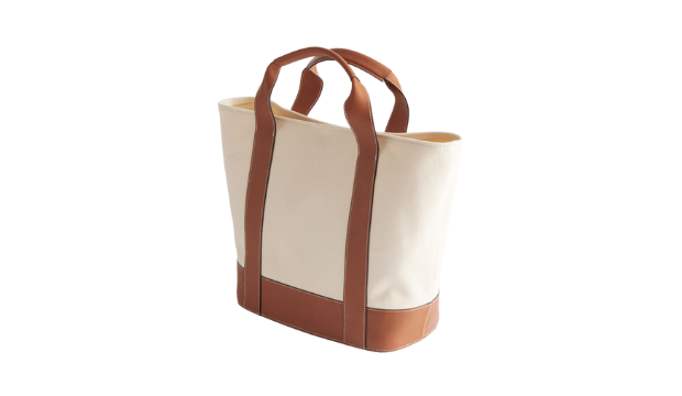 Canvas Leather Tote Bag 