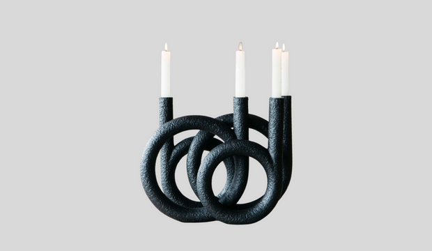 Black Rings Candle Holder, Graham and Green