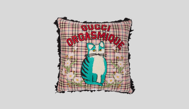 Gucci embroidered cushion, GUCCI