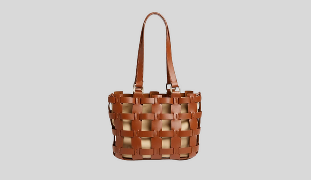 Leather & Canvas Tote Bag