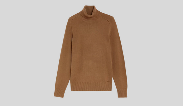 Wool With Cashmere Roll Neck Jumper