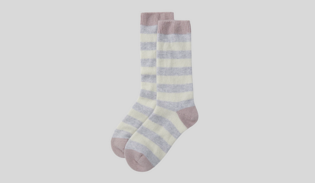 THE WHITE COMPANY Stripe Cashmere Bed Socks