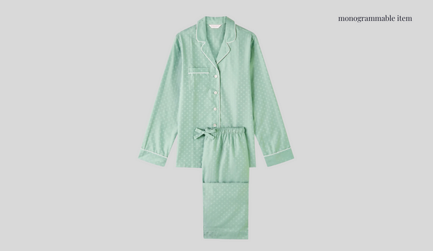 Kate Cotton Jacquard Sage Green Pyjamas