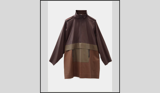 Céline hooded panelled leather coat