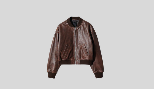 100% leather bomber jacket