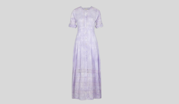 Edie lilac cotton midi dress