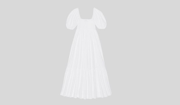 Cotton poplin smock maxi dress
