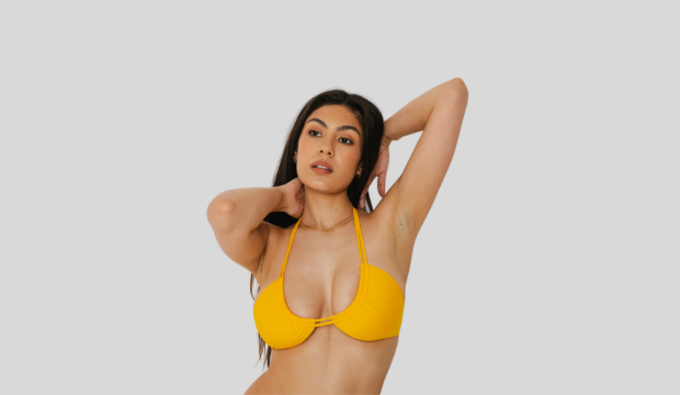 Soca Triangle Bikini Top // Mango Yellow