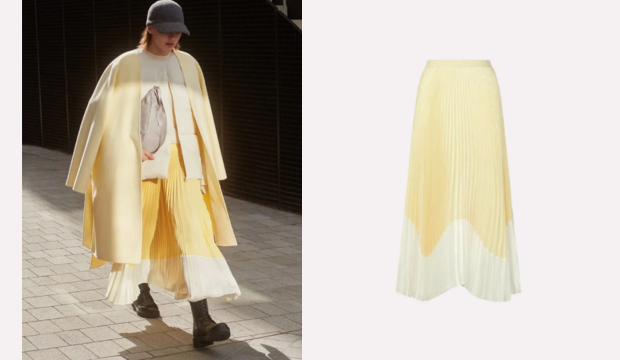 LOOK 2: Uniqlo C: Pleated Colour Block Skirt