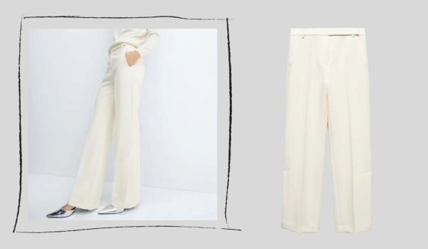 Straight trousers with openings