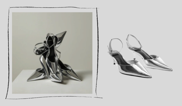 Metallic heel shoes 
